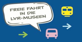 Schriftfeld auf blauem Grund sowie Darstellung von Bus und Bahn
